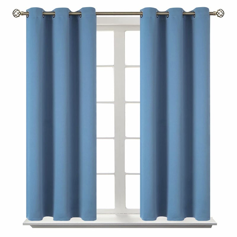 BGment Blackout Curtains for Bedroom - Grommet Thermal Insulated Room Darkening Curtains for Living Room, Set of 2 Panels (38 x 54 Inch, Faded Denim) - Image 1